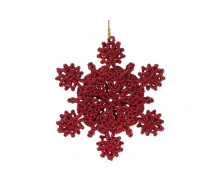 Елочное украшение BonaDi Снежинка 11 см Красный (788-481)