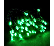 Светодиодная гирлянда Led на 100 светодиодов 8 м зеленый провод Зеленая