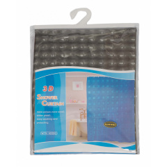Шторка 3D для ванной комнаты Kornel 180х180 см Коричневый Николаев