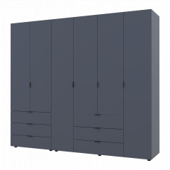 Распашной шкаф для одежды Гелар комплект Doros цвет Графит 2+4 двери ДСП 232,5х49,5х203,4 (42002133) Володарск-Волынский