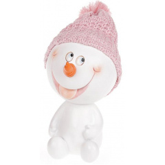 Статуэтка Снеговичок в розовой шапке 16 см Bona DP43061 Калуш