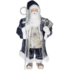 Новорічна фігурка Санта з палицею 90см (м'яка іграшка), сіро-блакитний Bona DP73698 Дзензелівка