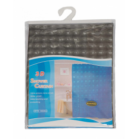 Шторка 3D для ванной комнаты Kornel 180х180 см Коричневый