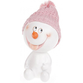 Статуэтка Снеговичок в розовой шапке 16 см Bona DP43061