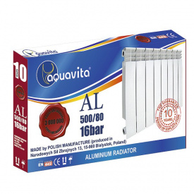 Секция литого радиатора алюминиевого AQUAVITA 500/80 A6, 16 бар