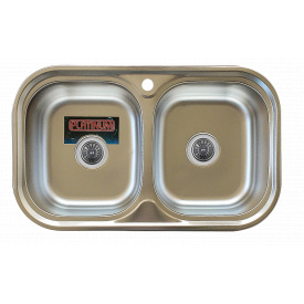 Миття кухонне з нержавіючої сталі закруглене Platinum 7848D САТИН 08 / 180