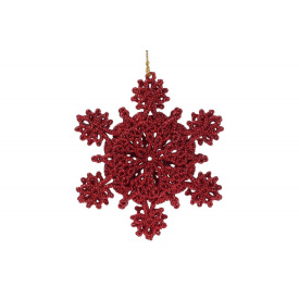 Елочное украшение BonaDi Снежинка 11 см Красный (788-481)