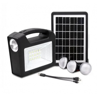 Портативная аккумуляторная станция для зарядки с фонарем солнечной панелью GDTIMES GD-103 плюс 3 лампочки