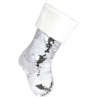Декоративний носок для подарунків Сріблястий з паєтками Bona DP69570