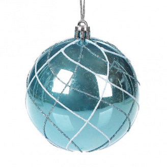 Куля новорічна BonaDi Глянець D-8 см Блакитний (898-142)