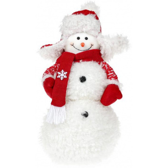 М'яка іграшка Сніговічок у шапці-вушанці 33 см Bona DP43095 Білий
