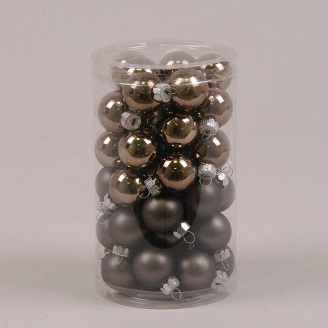 Кульки скляні Flora D-2,5 см. 48 шт.(44521)