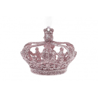 Елочное украшение BonaDi Корона 8 см Розовый (788-427)