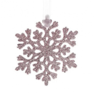 Підвіска новорічна Flora Сніжинка 9 см Рожевий (12263)