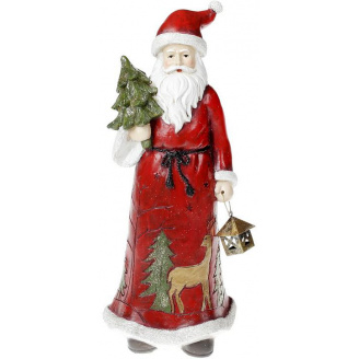 Статуэтка Santa с елкой 31.5 см, в красном Bona DP43012