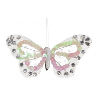 Декоративная бабочка на клипсе BonaDi Белый 11 см Белый (117-902)