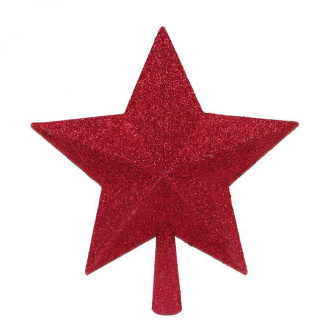 Верхушка пластиковая на елку Flora Звезда 25 см Красный (75910)