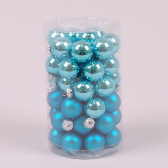Кульки скляні Flora D-2,5 см. 48 шт.(44528)