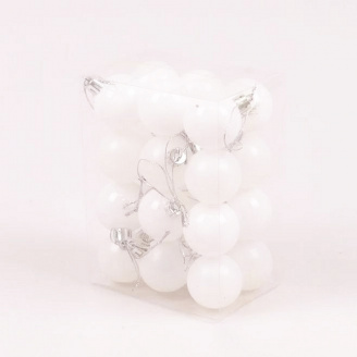 Набор пластиковых новогодних шаров Flora 24 шт D-5 см Белый (44413)