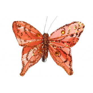Декоративная бабочка на клипсе BonaDi Оранжевый (117-888)
