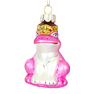 Елочная игрушка BonaDi Царевна-Лягушка 7.5 см Розовый (172-911)