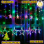 Светодиодная гирлянда-штора Звезды для новогоднего декора Xmas stars 3м*80см*50см и 138 LED (12 звезд) свет ламп-RGB multicolor 8 реж от сети 220 В Черновцы