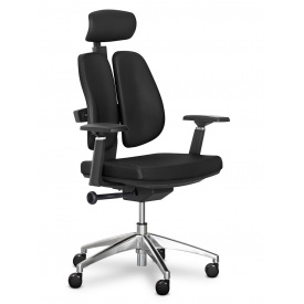 Офисное кресло Mealux Tempo Duo хром черное с двойной эргономичной спинкой