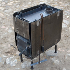 Печь для мобильной бани 55х35х65 см черная сталь Ровно