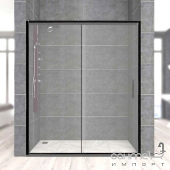 Душевая дверь в нишу Veronis Carmen Black 120 профиль черный/прозрачное стекло Рівне