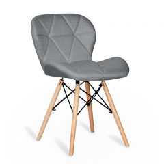 Мягкий стул Star-Кармен темно-серый кожзам на деревянных ножках бук Чернівці