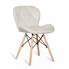 Мягкий стул Star-Кармен cветло-серый кожзам на деревянных ножках бук