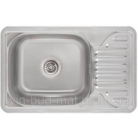 Мийка кухонна LIDZ (SD00038858) 6642 Satin 0,8мм з нержавіючої сталі + сифон
