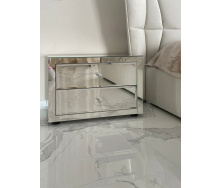Тумбочка прикроватная зеркальная М05 Tobi Sho с ящиками, Зеркало Серебро/Фацет, 435х600х400 мм
