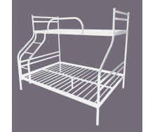 Кровать двухъярусная металлическая Метакам Smart 190/140/90 белый мат