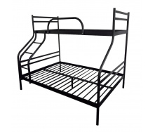 Кровать двухъярусная металлическая Метакам Smart 190/120/90 черный мат