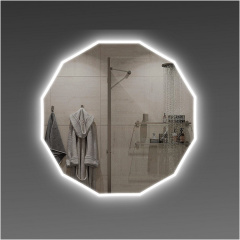 Зеркало Экватор с фоновой LED подсветкой фигурное DR-37 800х800х30 Вышгород
