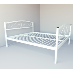 Кровать полуторная металлическая Tobi Sho CAROLA-2 200Х120 Белая Сумы