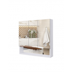 Дзеркальна навісна шафа у ванну кімнату з відкритою полицею TR5-80 700х800х145 мм Вінниця