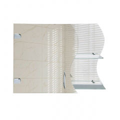 Навесной зеркальный шкафчик с волнообразным фасадом для ванной комнаты Tobi Sho ТB17-45 600х450х140 мм Ровно