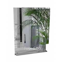 Дзеркальна шафа "Економ" з відкритими полицями для ванної кімнати Tobi Sho ТS-75 500х700х130 мм Красноград