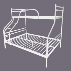 Кровать двухъярусная металлическая Метакам Smart 190/140/90 белый мат Красноград