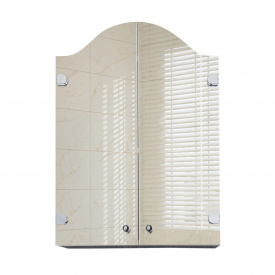 Навісна шафка з фігурними дзеркальними фасадами для ванної кімнати Tobi Sho ТB14-55 550х700х125 мм
