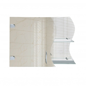 Навесной зеркальный шкафчик с волнообразным фасадом для ванной комнаты Tobi Sho ТB17-45 600х450х140 мм
