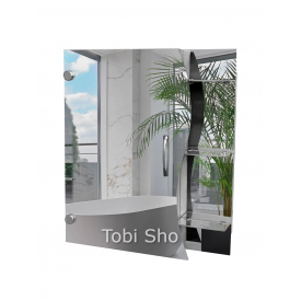 Шафа дзеркальна "Економ" з трьома відкритими полицями для ванної кімнати Tobi Sho ТS-56 550х650х130 мм