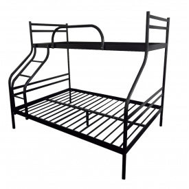 Кровать двухъярусная металлическая Метакам Smart 190/120/90 черный мат