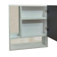 Зеркальный навесной шкафчик с открытыми полками для ванной комнаты Tobi Sho ТB2-55 550х600х125 мм Ровно