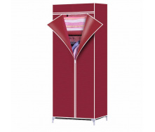 Складной тканевый шкаф для одежды HCX 9972 каркасный с металлическими полками 75/45/145 Бордовый