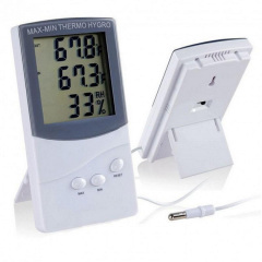 Термометр-гигрометр KTJ TA 318 с выносным датчиком Белый Линовица