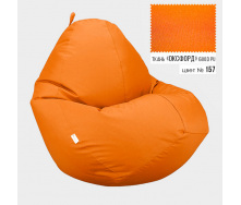 Бескаркасное кресло мешок груша Овал Coolki XXL 90x130 Оранжевый (Оксфорд 600D PU)