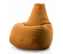 Безкаркасне крісло мішок груша Coolki Рогожка XXL 130x90 помаранчевий